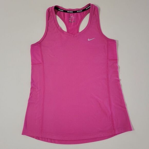 Nike Women's Dri-FIT Running Pink Tank Top - Picture 1 of 14